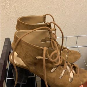 Women’s open toe lace up heels